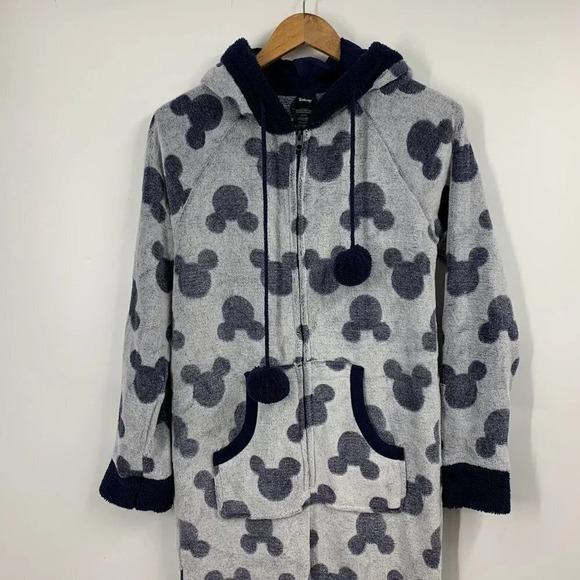 Disney Women's Mickey Mouse‎ Hooded One Piece Zip Up Pajamas Size S - Picture 3 of 15